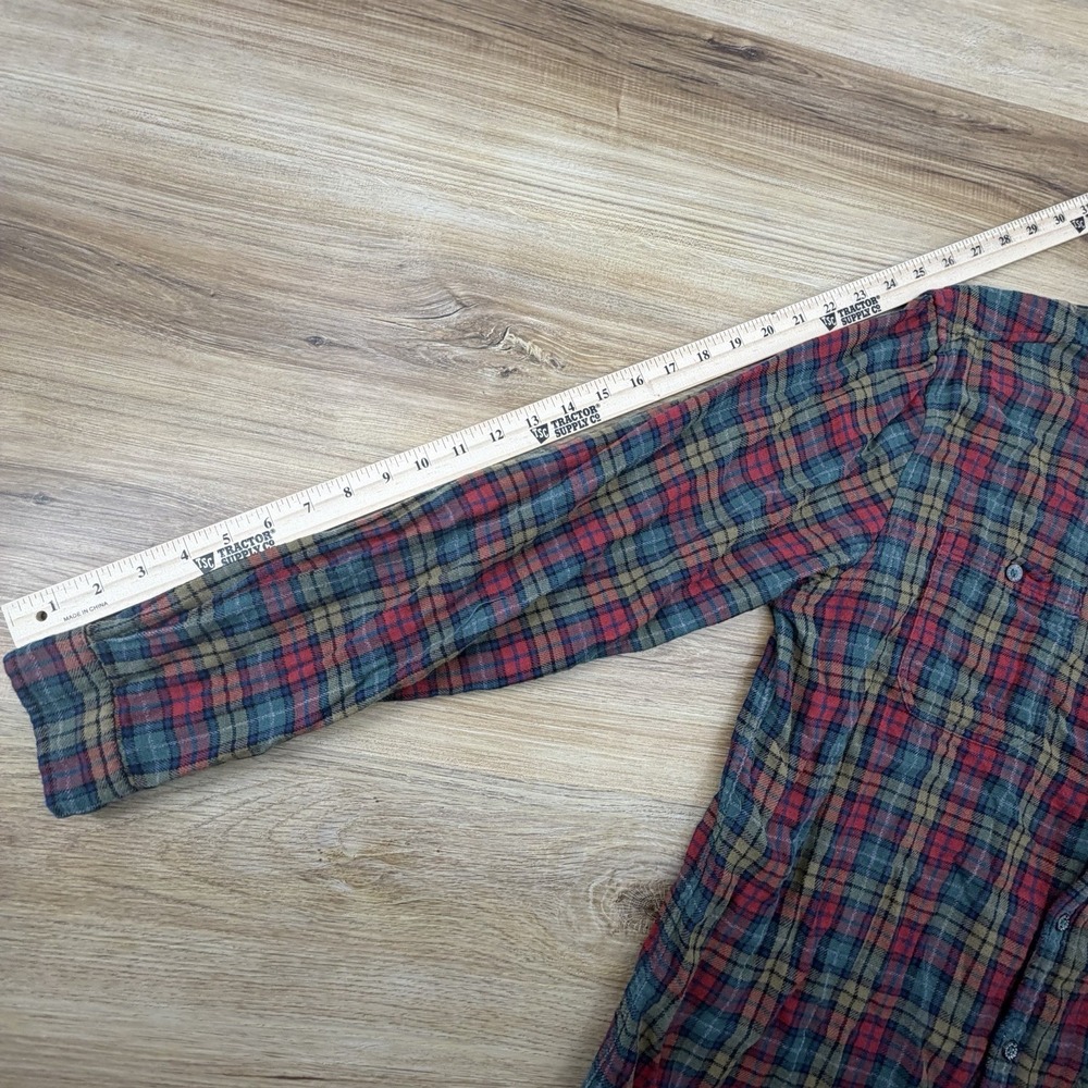 Carbon 2 Cobalt Shirt Mens Size M Cotton Long Sleeve Red Plaid - Picture 7 of 7